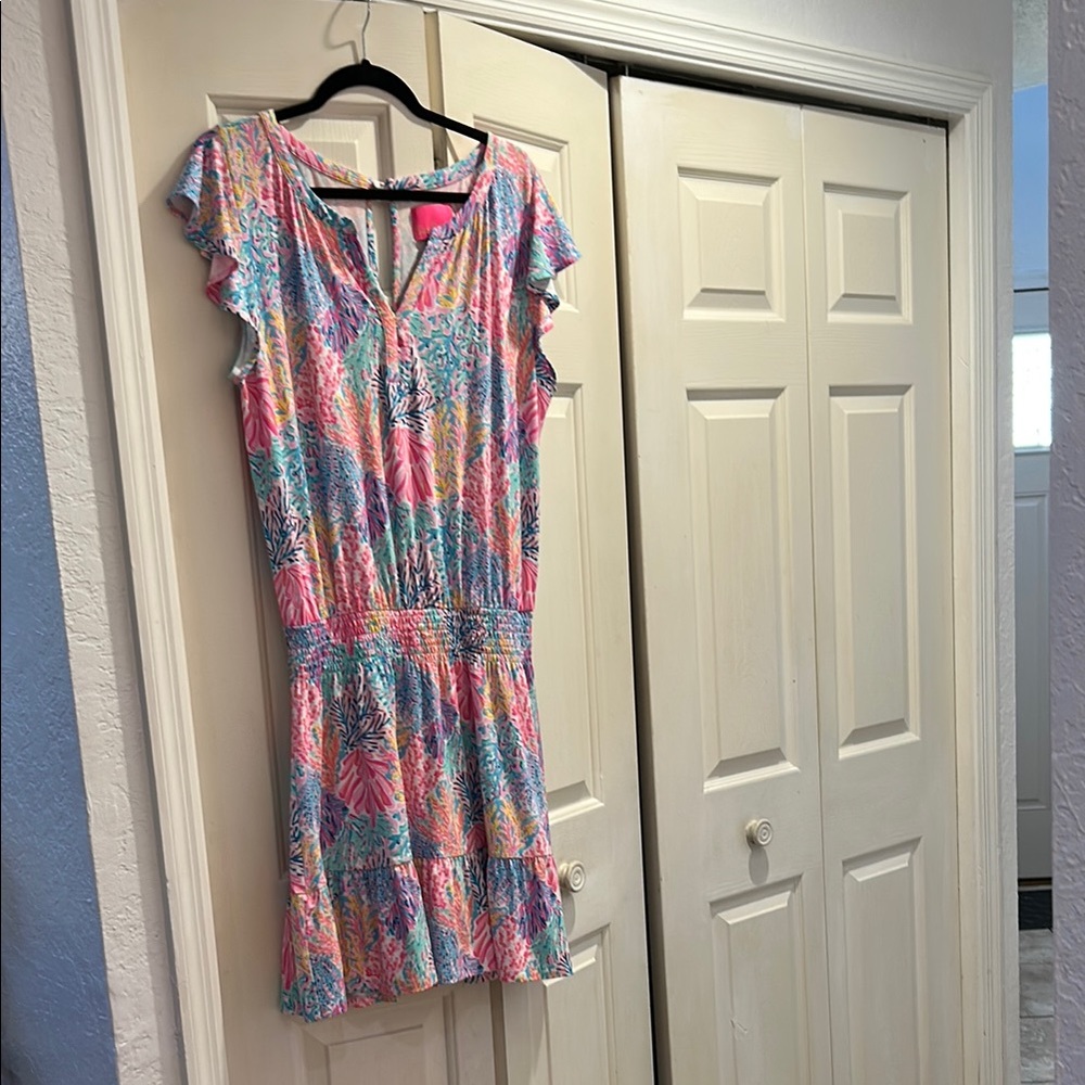 Lilly Pulitzer Pink and Green Floral Dress